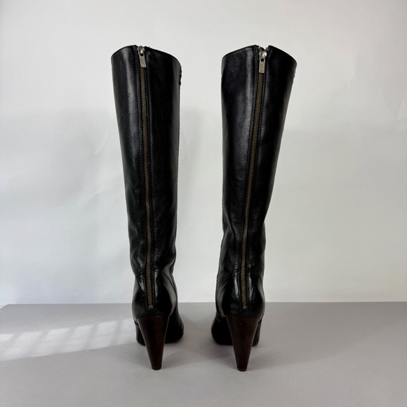 Frye Regina Zip Black Leather Boots - Picture 6 of 12